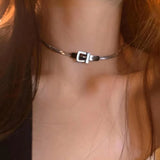 Chocker Gothic Punk Style Black Fake Leather Choker Necklaces Women Crew Neck Necklace Female Party Jewelry Party Gifts Trinkets