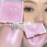 Fairy Pink Highlighters Fine Flash Party Supernatural White Contour Highlighter Palette Monochrome Highlights Powder Cosmetics