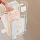 Cartoon Dog Cute Puppy Wallet Card Holder Slot Case for IPhone 11 12 13 14 15 16 Pro Max XS X XR 7 8 Plus TPU Clear Back Cover