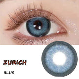 Eyes Colour Contact Lens Mate Case Water Container Travel Kit Box Zurich Blue