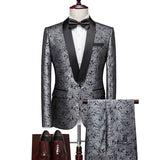 Spring Autumn New Men's Casual Business Boutique Suit Three Piece Set / Men's Coat Jacket Pants Vest Trousers Waistcoat