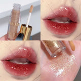 Waterproof Diamond Shimmer Glitter Lip Gloss 5 Colors Sparkling Glitter Liquid Lipstick Diamond Pearl Lip Gloss Sexy Lip Make Up