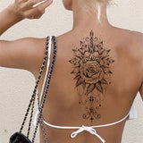 Realistic Fake Peony Temporary Tattoos For Women Girl Black Rose Elephant Flower Tattoo Sticker Tiger Anemone Tatoos Half Sleeve