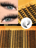 Fluffy Lash Clusters Kit Thick 60-100D Volume Eyelash Clusters Wispy Individual Lashes Cluster Eyelash Extensions DIY