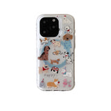 Cute Puppy Cartoon Dog Magnetic Phone Case for IPhone 16 15 14 Pro Max 13 Cover with Magsafe Stand Holder Silicone Korean Cover