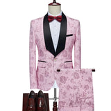 Spring Autumn New Men's Casual Business Boutique Suit Three Piece Set / Men's Coat Jacket Pants Vest Trousers Waistcoat