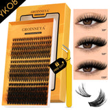 Fluffy Lash Clusters Kit Thick 60-100D Volume Eyelash Clusters Wispy Individual Lashes Cluster Eyelash Extensions DIY