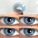 Prescription Contact Lenses Myopia Lenses with Diopters Green Pupils Color Contact Lenses for Eyes Blue Lens 1 Pair/2pcs
