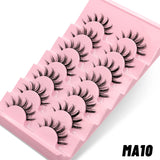 5/10 Pairs Natural False Eyelashes Manga Lashes 3d Faux Mink Lashes Soft Winged Natural Realistic Eyelash Extension