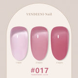 Vendeeni 24 Colors Jelly Transparent Gel Nail Polish Nude Pink Skin Color UV Soak Off Gel Varnish Jade Nail Art Gel Lacquer 15ml