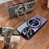 Luxury Magsafe Wireless Charging Case For iPhone 16 11 12 13 14 15 Pro Max Plus  Glitter Magnetic Ring Bracket Transparent Cover