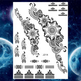 Women Girl Big Arm Owl Fake Tattoo Temporary Henna India Tatoo Stickers Custom Mandala Flower Black Turtle Tattoos Lace
