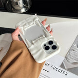 Cool 3D Canine Tooth Hollow Dissipate Heat Phone Case For iPhone 16 15 14 13 12 11 Pro Max White Shockproof Soft Silicone Cover