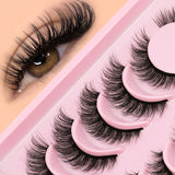 False Eyelashes Cat Eye Fluffy Faux Mink Lashes Wispy Lashes Dramatic Long Thick Volume Mink False Eyelashes Makeup