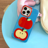 Korea Lovely Apple Funny DIY Red Nose Transparent Blue Soft Mobile Phone Protective Cover Case for iPhone 16 15 14 13 12 Pro Max