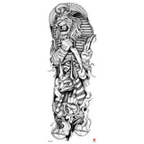 Full-arm Tattoo Stickers With The Crown Of The Virgin Of Jesus And Lion Waterproof Tattoo Stickers