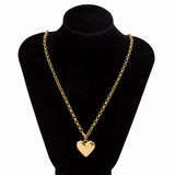 Vintage Big Peach Heart Pendant Adjustable Necklace Women's 2023 Simple Long Style Tassel Gold Metal Girl Fashion Jewelry