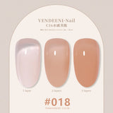 Vendeeni 24 Colors Jelly Transparent Gel Nail Polish Nude Pink Skin Color UV Soak Off Gel Varnish Jade Nail Art Gel Lacquer 15ml