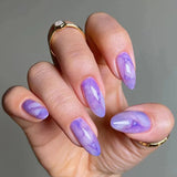 24Pcs Mid-length French Fake Nail with Silver Edge Design Round Head Almond False Nail Wearable Simple Finished Press on Nails