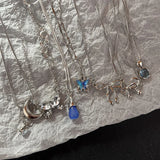 Bowknot Star Moon Pendant Necklaces for Women Simple Clavicle Chain Fashion Jewelry Accessories