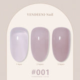 Vendeeni 24 Colors Jelly Transparent Gel Nail Polish Nude Pink Skin Color UV Soak Off Gel Varnish Jade Nail Art Gel Lacquer 15ml