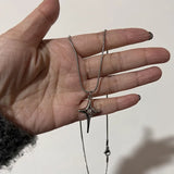Y2K Star Pendant Frosted Beads Necklace For Women Korean Fashion Whole Titanium Steel Snake Chain Necklaces Jewelry Accessories
