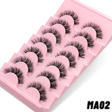 5/10 Pairs Natural False Eyelashes Manga Lashes 3d Faux Mink Lashes Soft Winged Natural Realistic Eyelash Extension