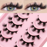 False Eyelashes Cat Eye Fluffy Faux Mink Lashes Wispy Lashes Dramatic Long Thick Volume Mink False Eyelashes Makeup