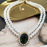 Luxury Vintage Three-layer Pearl Collar Choker, New In Trend Jewelry Fashion Woman's Choker Necklace on the Neck Party Gift