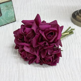 Moisturizing 5Head Rose Flower Bouquet Latex Real Touch Artificial Flowers Wedding Bridal Bouquet Birthday Party Home Decor Rose