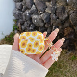Flower Print Earphone Case For Apple AirPods 4 New Funda Silicone Cover For AirPods Pro 2 3 1 Matte Sunflower Soft Cases Coque