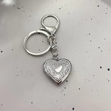 Photo Frame Heart Locket Keychains y2k Handmade Heart-Shaped Small Box Fairy tale Keyring Gift for her