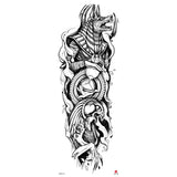 Full-arm Tattoo Stickers With The Crown Of The Virgin Of Jesus And Lion Waterproof Tattoo Stickers
