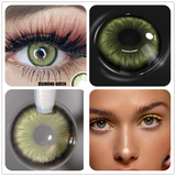 Natural Contact Colored Lenses For Eyes Mocha Green 1Pair Multicolor Lens Soft Yearly Pupils Beauty