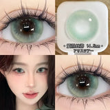 2PCS New Green Prescription Contact Lenses Fashion Pupils Cosmetics Eye Color Lenses Myopia Colored Contact Lenses Blue