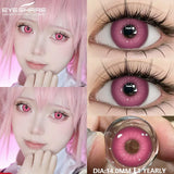 EYESHARE 1 Pair Fashion Pink Cosplay Anime Lenses Color Contact Lenses for Eyes Cosmetics Purple Lenses Yearly Eye Contact Lens