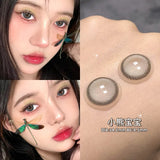 2Pcs Red Color contact lenses with grade 14.5MM 1 year use contacts for women students cosplay cosmetics contact lenses