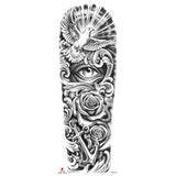 Full-arm Tattoo Stickers With The Crown Of The Virgin Of Jesus And Lion Waterproof Tattoo Stickers