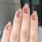 24Pcs Short Solid Color Wine Red Fake Nail Tips with Glue Glitter Square/round Head False Nails Wearable Ballet Press on Nails