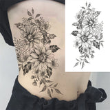 Realistic Fake Peony Temporary Tattoos For Women Girl Black Rose Elephant Flower Tattoo Sticker Tiger Anemone Tatoos Half Sleeve