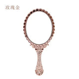 Vintage Carved Handheld Vanity Mirror Makeup SPA Salon Hand Handle Cosmetic Compact for Women
