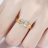White Zircon Interwoven Pattern Ring Groove Ring Jewelry Wedding Engagement Ring Anniversary Gift