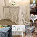 [1pc White Lace Table Cover] 1pc, White Lace Fabric for Table Cover, Lace Decorative Tablecloth Dining Cloth Textile Wedding Party Home Decor