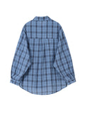 Versatile Plaid Print Loose Shirt with Drop Shoulder and Pocket for Spring & Fall, Women's Clothing