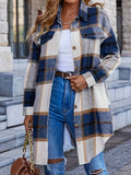 Plaid Long Sleeve Shirt - Flattering Mid-Length Design with Relaxed Fit, Classic Button-Front Closure, and Cozy Long Sleeves for Added Warmth - Designed Specifically for Womens Everyday Wear