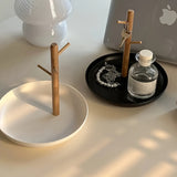 Contemporary Artificial Wood 1pc Entryway Tabletop Storage Tray - Key Jewelry Perfume Holder for Home Room Living Room Office Decor