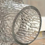 Textured Glass Vase - Nordic Vintage-Style for Wide-Mouth Flower Arrangements - Perfect for Home and Table Decoration, Hydroponic Plants