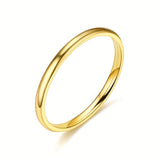 1pc 2mm Simple Stainless Steel Ring, Fashion Jewelry Gift