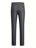 2-Piece Classic Fit Men's Solid Color Single-Breasted Suit Set - Formal Business Wear with Jacket and Trousers Ensemble, Light-Weight Fabric, Versatile Style for Wedding, Interview, and Office Events - Easy Care and Comfortab