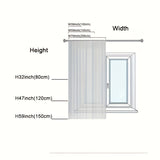 Butterfly Flower Plant Pattern 1pc Valance Sheer Curtain - Short Tulle Lacework Tassel Half Curtain for Bedroom Living Room Home Decor